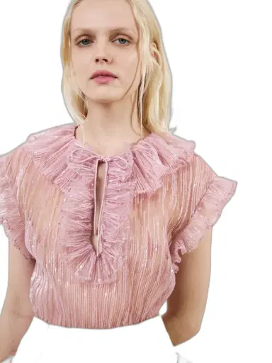 Aknvas The Este ruffle top in rose | Thumbnail 1 Aknvas The Este ruffle top in rose | Thumbnail 1
