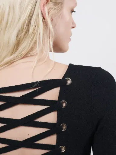 Aknvas The Lily lace-up knit top in black | Thumbnail 2 Aknvas The Lily lace-up knit top in black | Thumbnail 2