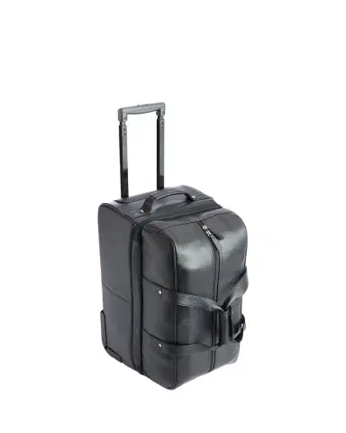 Royce New York Monogrammed Leather Executive Rolling Duffel Suitcase, Personalized | Thumbnail 1