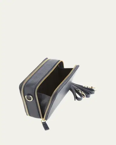 Royce New York Monogrammed Leather Crossbody Bag, Personalized | Thumbnail 4
