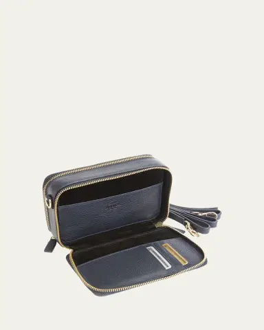 Royce New York Monogrammed Leather Crossbody Bag, Personalized | Thumbnail 6