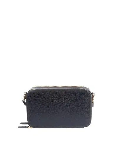 Royce New York Monogrammed Leather Crossbody Bag, Personalized | Thumbnail 1