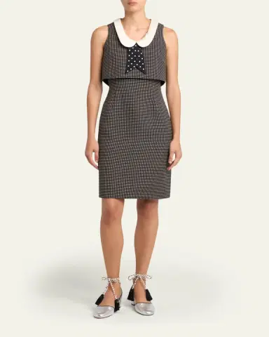 Valentino Garavani Polka-Dot Collared Sleeveless Dress | Thumbnail 2 Valentino Garavani Polka-Dot Collared Sleeveless Dress | Thumbnail 2