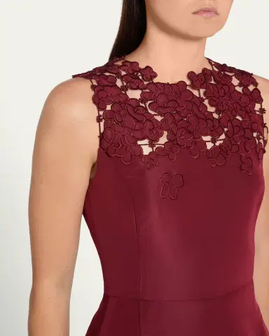 Oscar de la Renta Sleeveless Embroidered Midi Cocktail Dress | Thumbnail 5 Oscar de la Renta Sleeveless Embroidered Midi Cocktail Dress | Thumbnail 5