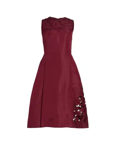 Oscar de la Renta Sleeveless Embroidered Midi Cocktail Dress | Thumbnail 1 Oscar de la Renta Sleeveless Embroidered Midi Cocktail Dress | Thumbnail 1