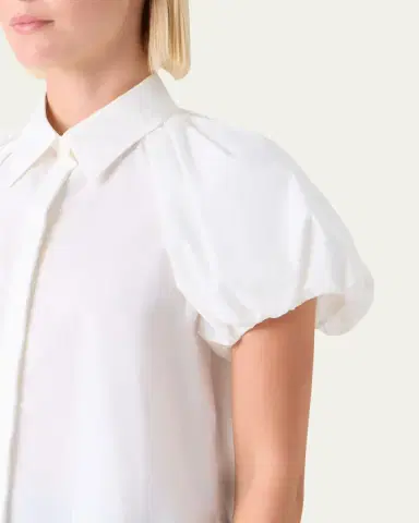 Akris punto Cotton Poplin Puff-Sleeve Shirt | Thumbnail 5