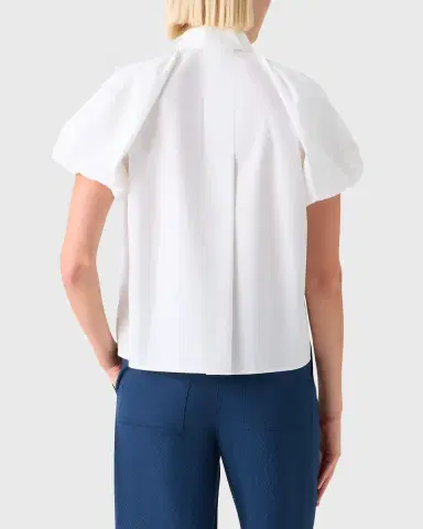 Akris punto Cotton Poplin Puff-Sleeve Shirt | Thumbnail 7