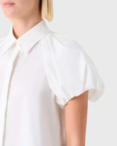 Akris punto Cotton Poplin Puff-Sleeve Shirt | Thumbnail 9