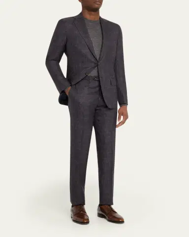 Kiton Men's Cashmere, Silk and Linen Plaid Two-Piece Suit | Thumbnail 2