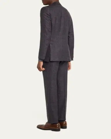 Kiton Men's Cashmere, Silk and Linen Plaid Two-Piece Suit | Thumbnail 3