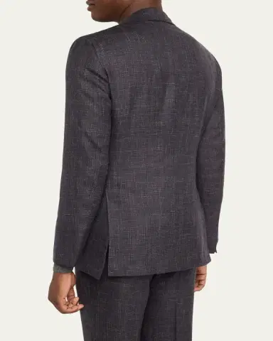 Kiton Men's Cashmere, Silk and Linen Plaid Two-Piece Suit | Thumbnail 5