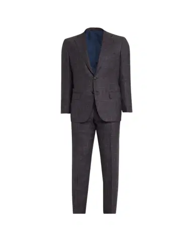 Kiton Men's Cashmere, Silk and Linen Plaid Two-Piece Suit | Thumbnail 1