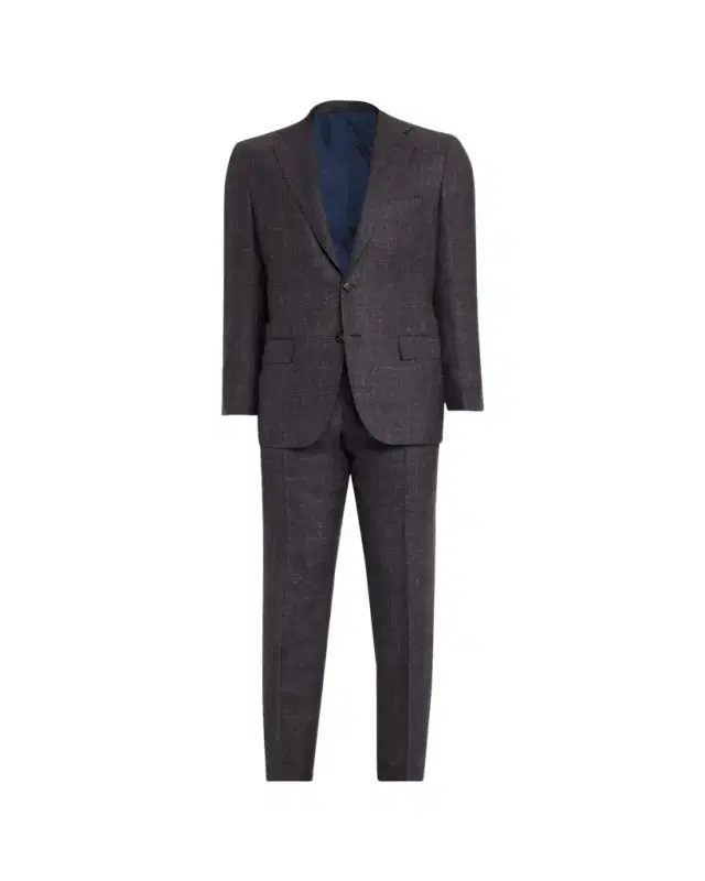 Men's Cashmere, Silk and Linen Plaid Two-Piece Suit