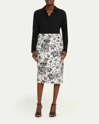 PRABAL GURUNG Floral Sequined Midi Pencil Skirt | Thumbnail 2 PRABAL GURUNG Floral Sequined Midi Pencil Skirt | Thumbnail 2