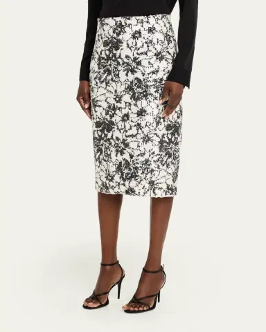 PRABAL GURUNG Floral Sequined Midi Pencil Skirt | Thumbnail 4 PRABAL GURUNG Floral Sequined Midi Pencil Skirt | Thumbnail 4