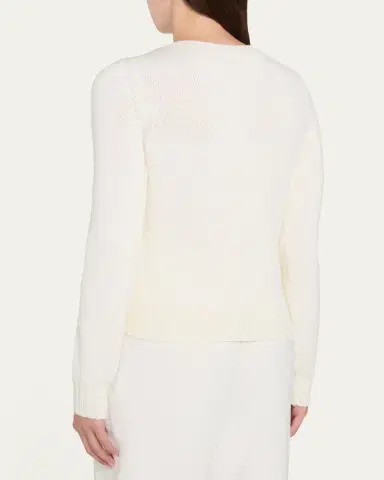 Oscar de la Renta Laser Cut Ivy Crewneck Sweater | Thumbnail 3 Oscar de la Renta Laser Cut Ivy Crewneck Sweater | Thumbnail 3