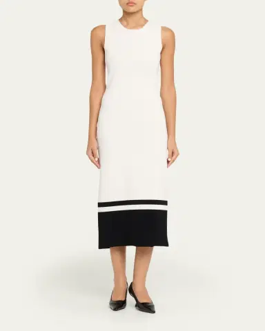 PRABAL GURUNG Sleeveless Compact Knit Two-Tone Midi Dress | Thumbnail 2 PRABAL GURUNG Sleeveless Compact Knit Two-Tone Midi Dress | Thumbnail 2