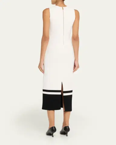 PRABAL GURUNG Sleeveless Compact Knit Two-Tone Midi Dress | Thumbnail 3 PRABAL GURUNG Sleeveless Compact Knit Two-Tone Midi Dress | Thumbnail 3