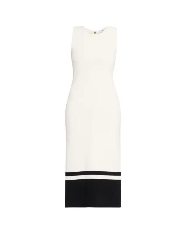 Prabal Gurung Sleeveless Compact Knit Two-Tone Midi Dress