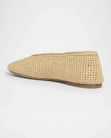 Bottega Veneta Rosa Raffia Ballerina Flats | Thumbnail 4