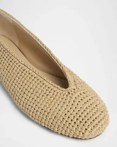 Bottega Veneta Rosa Raffia Ballerina Flats | Thumbnail 5