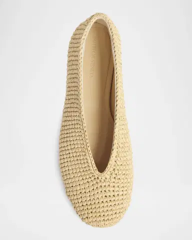 Bottega Veneta Rosa Raffia Ballerina Flats | Thumbnail 6