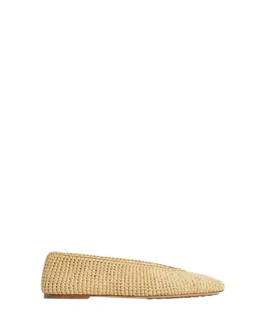 Bottega Veneta Rosa Raffia Ballerina Flats | Thumbnail 1