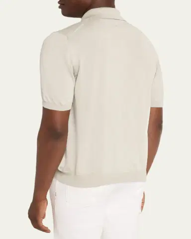 Kiton Men's Cashmere, Linen and Silk Polo Shirt | Thumbnail 3 Kiton Men's Cashmere, Linen and Silk Polo Shirt | Thumbnail 3