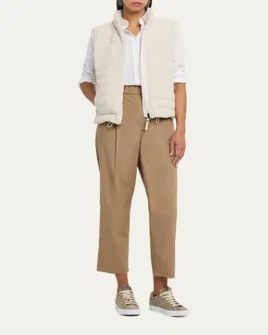 Brunello Cucinelli Sparkling Cotton Paillette Puffer Vest | Thumbnail 2
