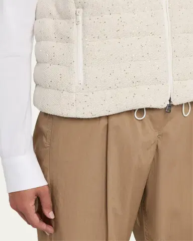 Brunello Cucinelli Sparkling Cotton Paillette Puffer Vest | Thumbnail 5