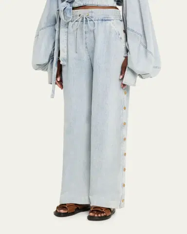 Zimmermann Denim Drawstring Snap Pants | Thumbnail 4