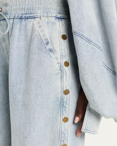 Zimmermann Denim Drawstring Snap Pants | Thumbnail 5