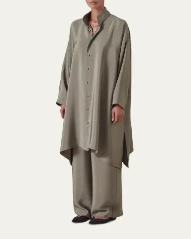 Eskandar Wide A-Line Silk Shirt | Thumbnail 2