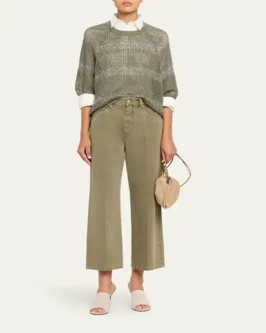 Brunello Cucinelli Water Reflection Pailette Striped Open Knit Sweater | Thumbnail 2