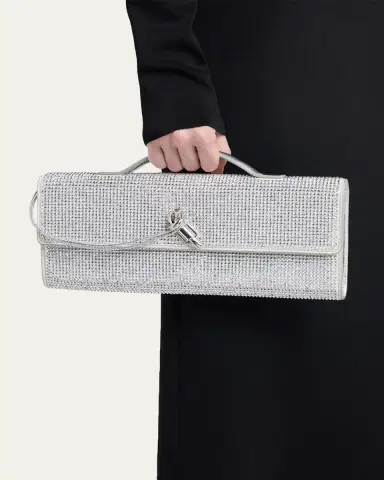 Bottega Veneta Andiamo Crystal Leather Clutch Bag | Thumbnail 2