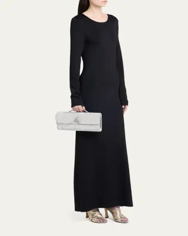 Bottega Veneta Andiamo Crystal Leather Clutch Bag | Thumbnail 5