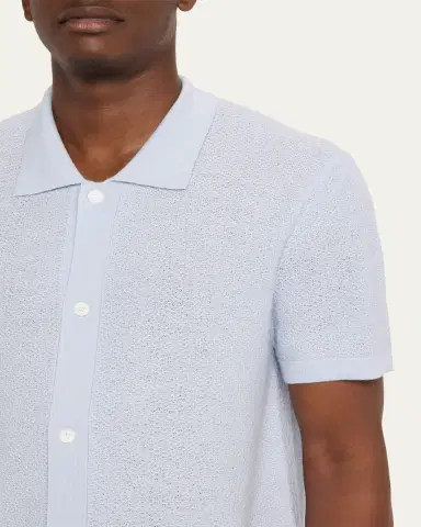 Frame Men's Textured Short-Sleeve Shirt | Thumbnail 5 Frame Men's Textured Short-Sleeve Shirt | Thumbnail 5