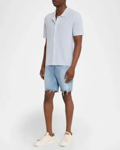 Frame Men's Textured Short-Sleeve Shirt | Thumbnail 6 Frame Men's Textured Short-Sleeve Shirt | Thumbnail 6