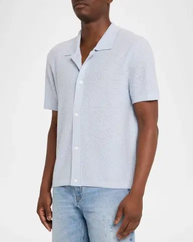 Frame Men's Textured Short-Sleeve Shirt | Thumbnail 8 Frame Men's Textured Short-Sleeve Shirt | Thumbnail 8