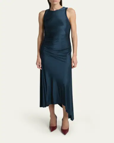 Victoria Beckham Sleeveless Twisted-Trim Satin Midi Dress | Thumbnail 2 Victoria Beckham Sleeveless Twisted-Trim Satin Midi Dress | Thumbnail 2