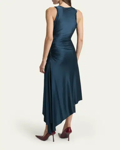 Victoria Beckham Sleeveless Twisted-Trim Satin Midi Dress | Thumbnail 3 Victoria Beckham Sleeveless Twisted-Trim Satin Midi Dress | Thumbnail 3
