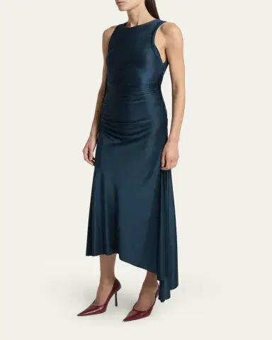 Victoria Beckham Sleeveless Twisted-Trim Satin Midi Dress | Thumbnail 4 Victoria Beckham Sleeveless Twisted-Trim Satin Midi Dress | Thumbnail 4