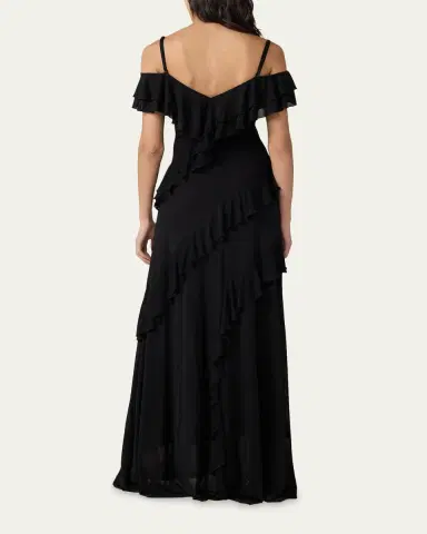Diane von Furstenberg Sofia Ruffle Cold-Shoulder Maxi Dress | Thumbnail 3