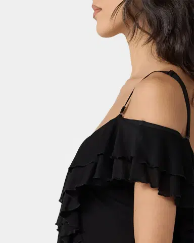 Diane von Furstenberg Sofia Ruffle Cold-Shoulder Maxi Dress | Thumbnail 9