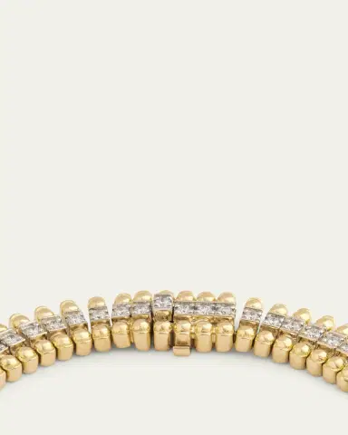 Jamie Wolf 18K Yellow Gold and White Gold Beaded Edge Necklace with Diamonds | Thumbnail 3