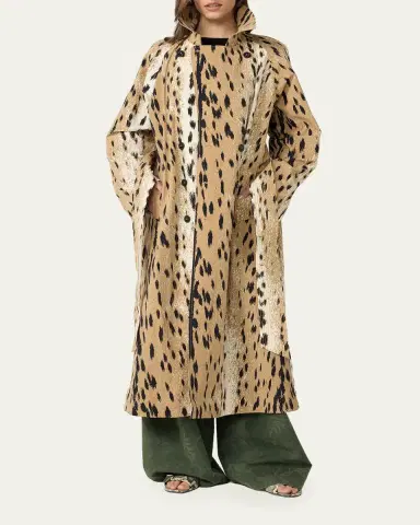 Diane von Furstenberg Kamirah Belted Animal-Print Trench Coat | Thumbnail 2