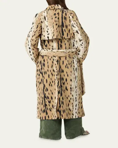 Diane von Furstenberg Kamirah Belted Animal-Print Trench Coat | Thumbnail 3