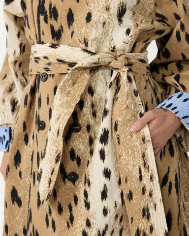 Diane von Furstenberg Kamirah Belted Animal-Print Trench Coat | Thumbnail 5