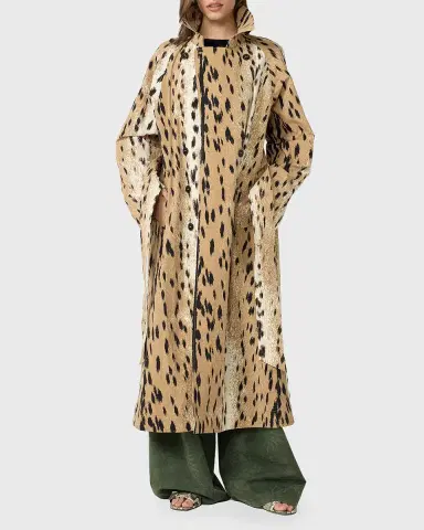 Diane von Furstenberg Kamirah Belted Animal-Print Trench Coat | Thumbnail 6