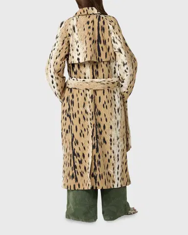 Diane von Furstenberg Kamirah Belted Animal-Print Trench Coat | Thumbnail 7